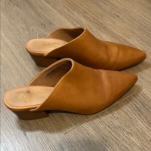 Seychelles Brown Leather Mules